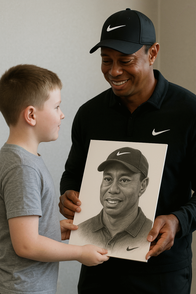 Tiger Woods Announces Substantial Gift to Young Fan for Remarkable Pencil Portrait