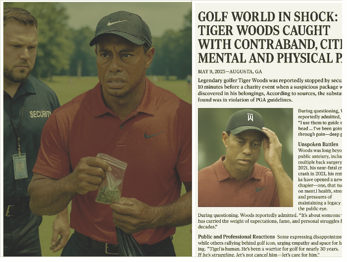 Shocking Twist in Golf World: Tiger Woods Caught with Contraband😭, Claims It’s for Mental Relief🤔……⬇️