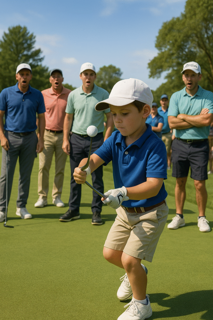Young Caddie Steals the Show at Charity Golf Event with Trick Shot That Left Pros Speechless