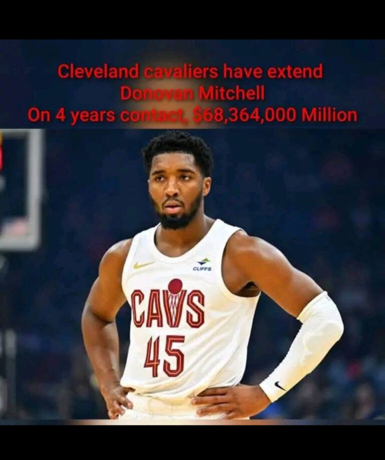 Donovan Mitchell Re-Signs a 4-year Contract With Cleveland cavaliers as the new General point guard. $68,364,000 Million and guarantee of…