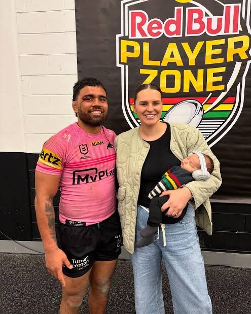 HAPPINESS FLOW WITH OVERJOY Feel-Good Footy Features Penrith Panthers  Community are Buzzing with  Excitement and joy as Superstar Isaiah Papali’i and his partner/wife are Happily celebrating the Milestone of their new son…… view more